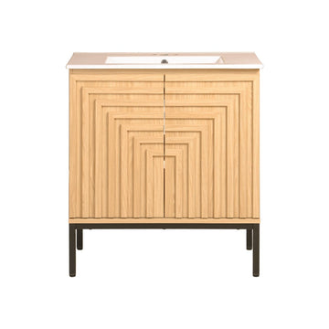Rowan Geometric Modern Transitional 2-Shelf Bath Vanity Cabinet Only (Sink Basin Not Included)